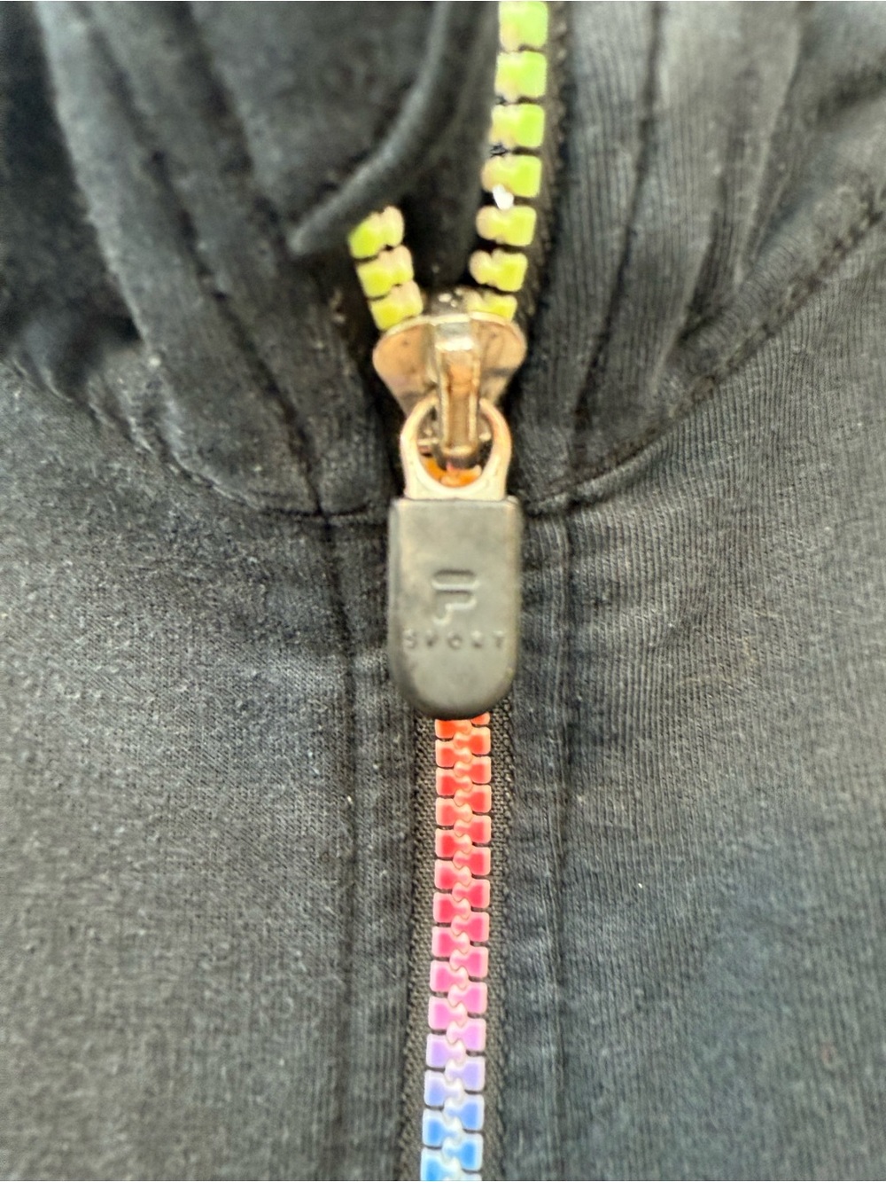 FILA Black Lightweight Jacket with Rainbow Zip - Picture 4 of 5
